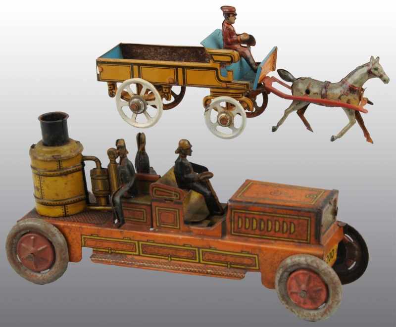 Appraisal: Lot of Tin Litho Vehicle Toys Description German Includes one