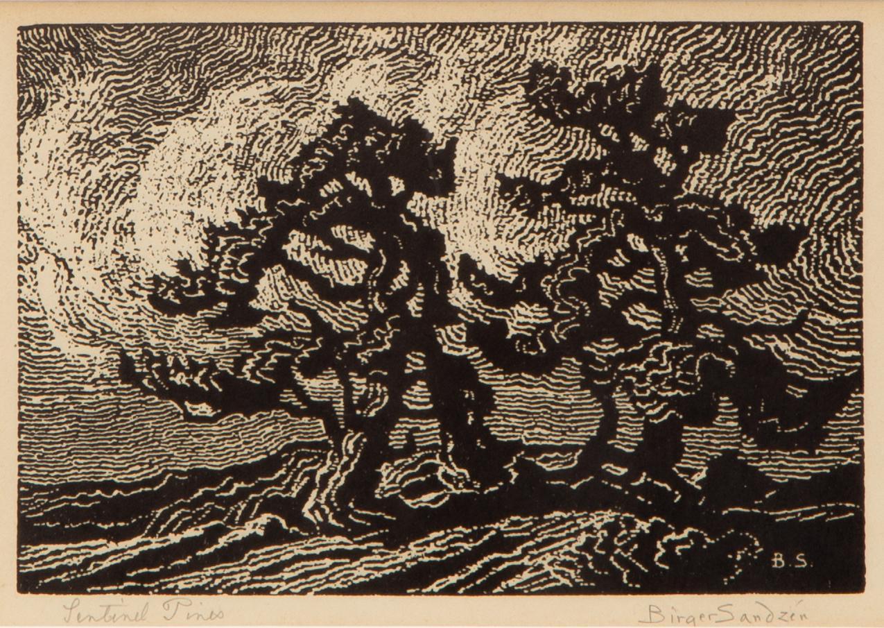 Appraisal: BIRGER SANDZEN 'SENTINEL PINES' PENCIL-SIGNED PRINT Birger Sandzen Swedish-American -