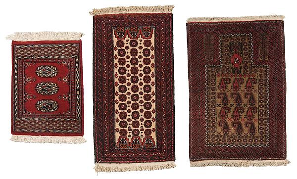 Appraisal: LOT OF THREE AREA RUGS Iranian all th century x