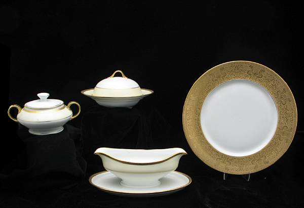 Appraisal: A Bavarian partial porcelain dinner service comprising two oval serving