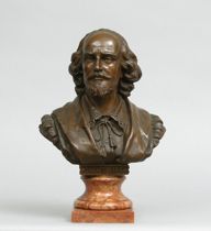 Appraisal: Hals Fromml Continental th Century Bronze bust of William Shakespeare