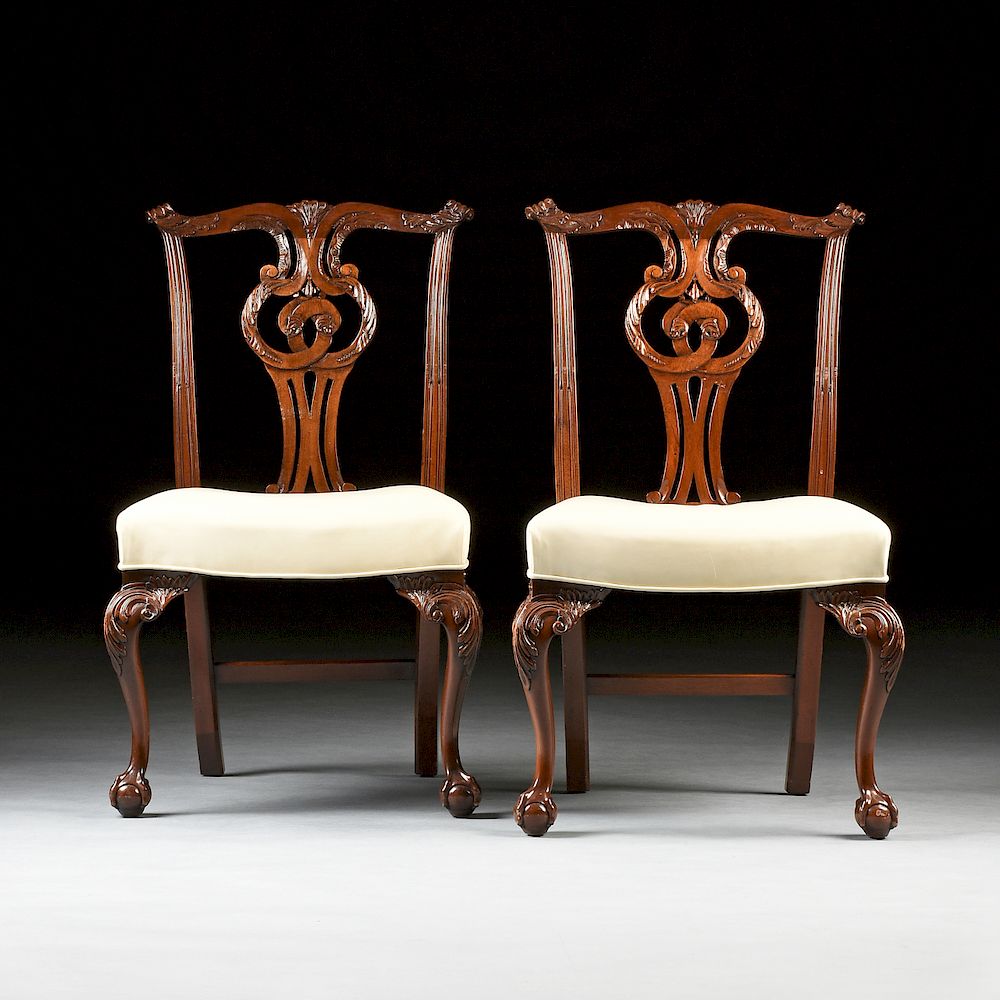 Appraisal: after THOMAS CHIPPENDALE - A GROUP OF SIX MAHOGANY AND