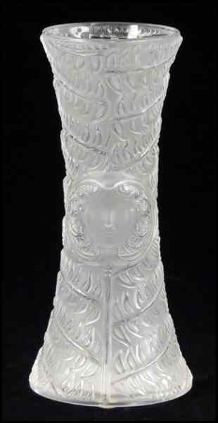 Appraisal: LALIQUE FROSTED GLASS 'PSYCHE' VASE With original box Height ''