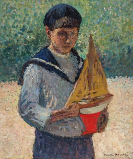 Appraisal: HENRI MARTIN FRENCH - Boy with a Sailboat circa -