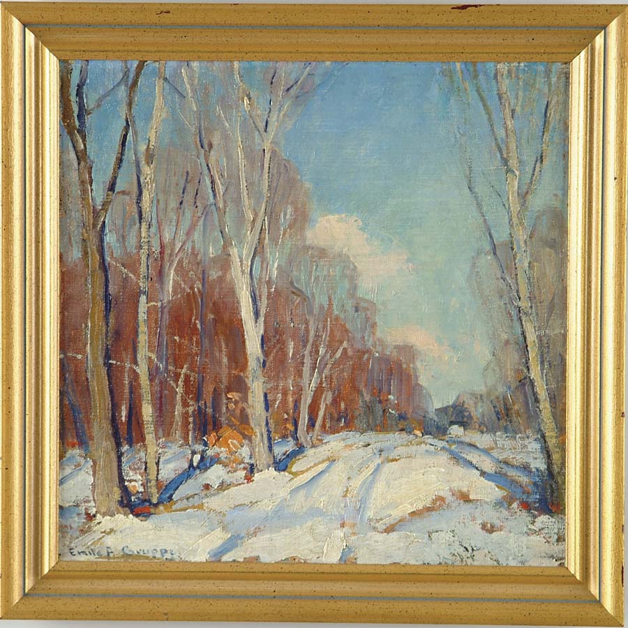 Appraisal: EMILE ALBERT GRUPPE American - WINTER LANDSCAPE Oil on board