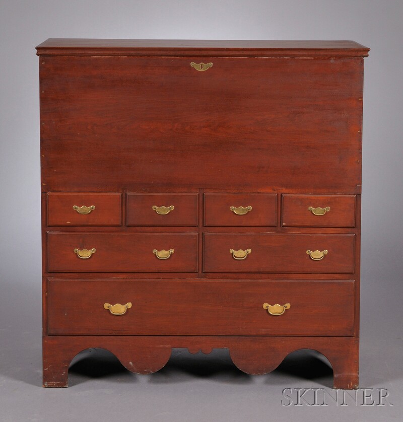 Appraisal: Cherry Chest over Seven Drawers Connecticut late th century the