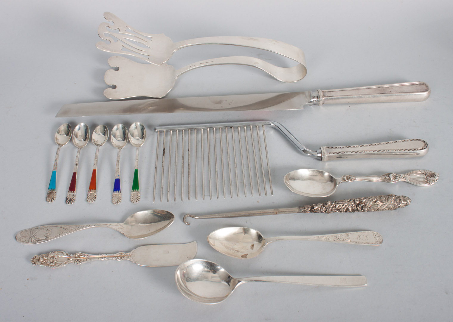 Appraisal: Thirteen American Continental silver flatware including Kirk Calvert silver handle