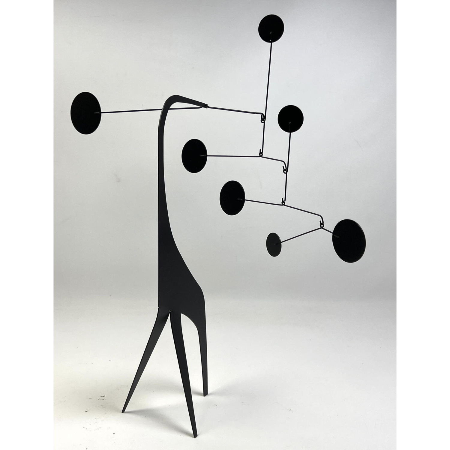 Appraisal: Giraffe form Kinetic Sculpture Stabile Mobile Metal with black paint