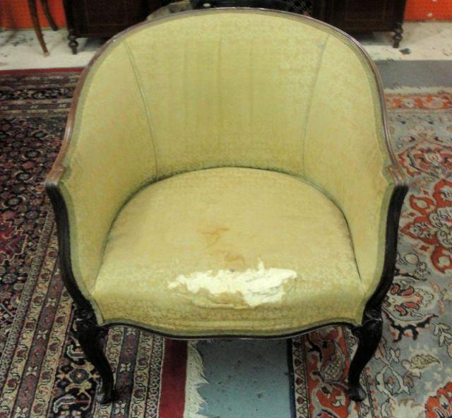 Appraisal: Louis XV Style Club Chair Upholstery as is From a