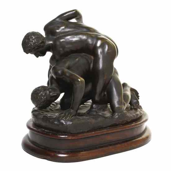 Appraisal: A Continental Bronze Figural Group after the Antique depicting two