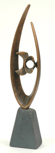 Appraisal: Clifford Last - Untitled bronze sculpture on wooden base monogrammed