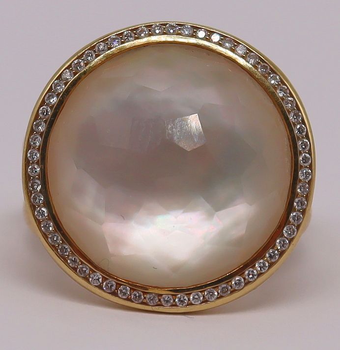 Appraisal: JEWELRY Ippolita Lollipop kt Gold and Mother of Pearl Ring