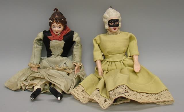 Appraisal: Pair of marionettes Both have painted molded hair and features