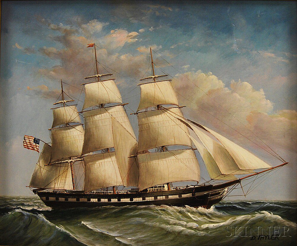 Appraisal: D Taylor American th Century Clipper Signed l r Oil