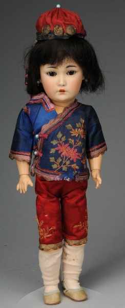 Appraisal: Simon Halbig Oriental Doll Description Germany Ca Yellow-toned bisque head