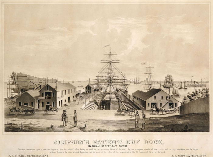 Appraisal: SIMPSON'S PATENT DRY DOCK MARGINAL STREET EAST BOSTON Lithograph by