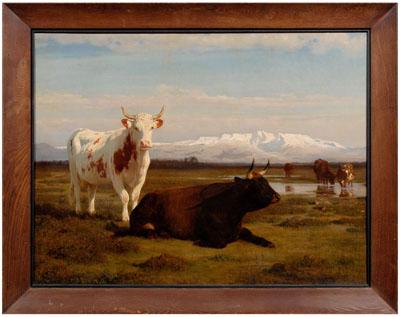 Appraisal: Auguste Bonheur painting Francois Auguste Bonheur French - steers in