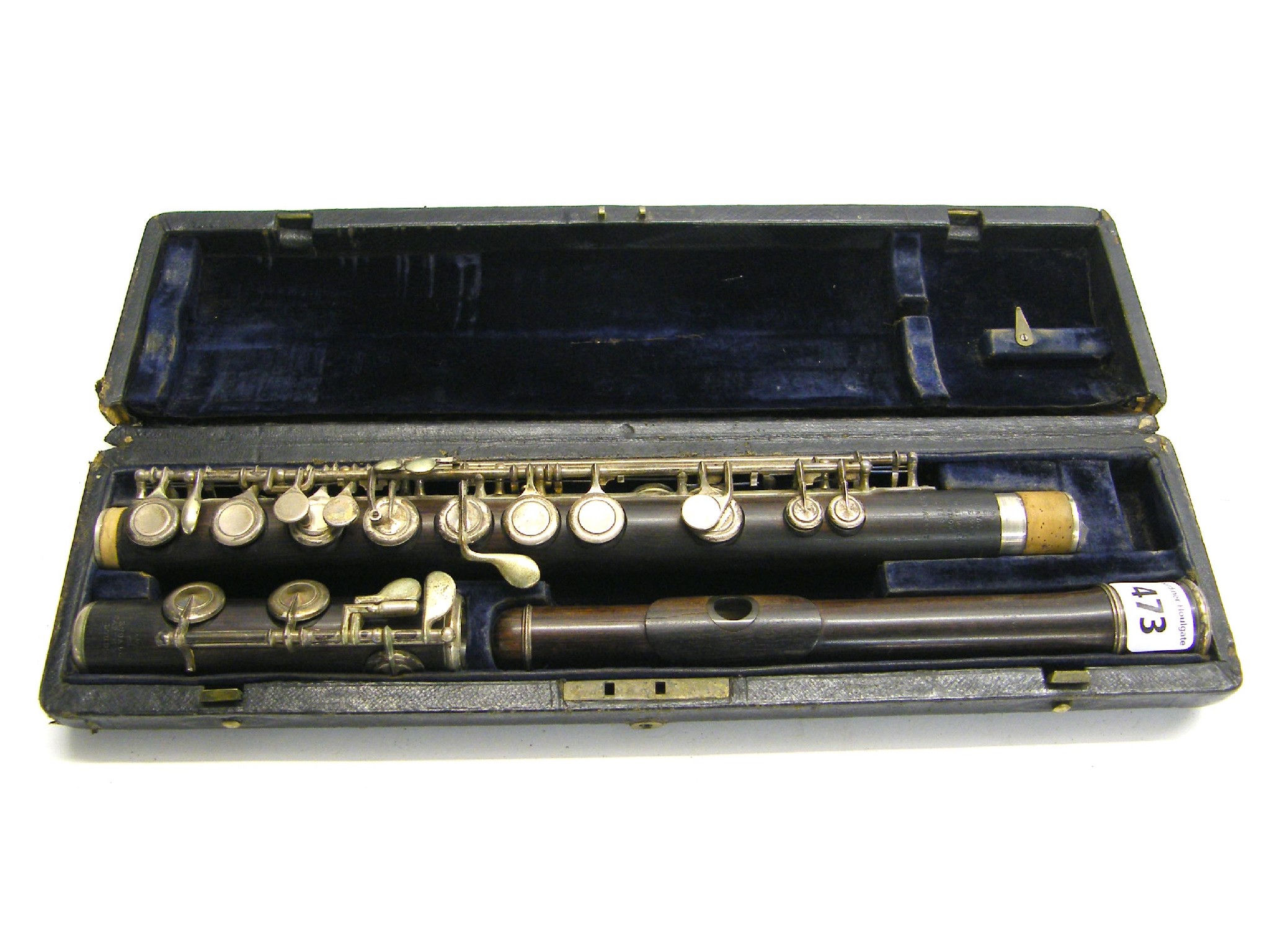 Appraisal: English rosewood Boehm simple system flute by and stamped Rudall