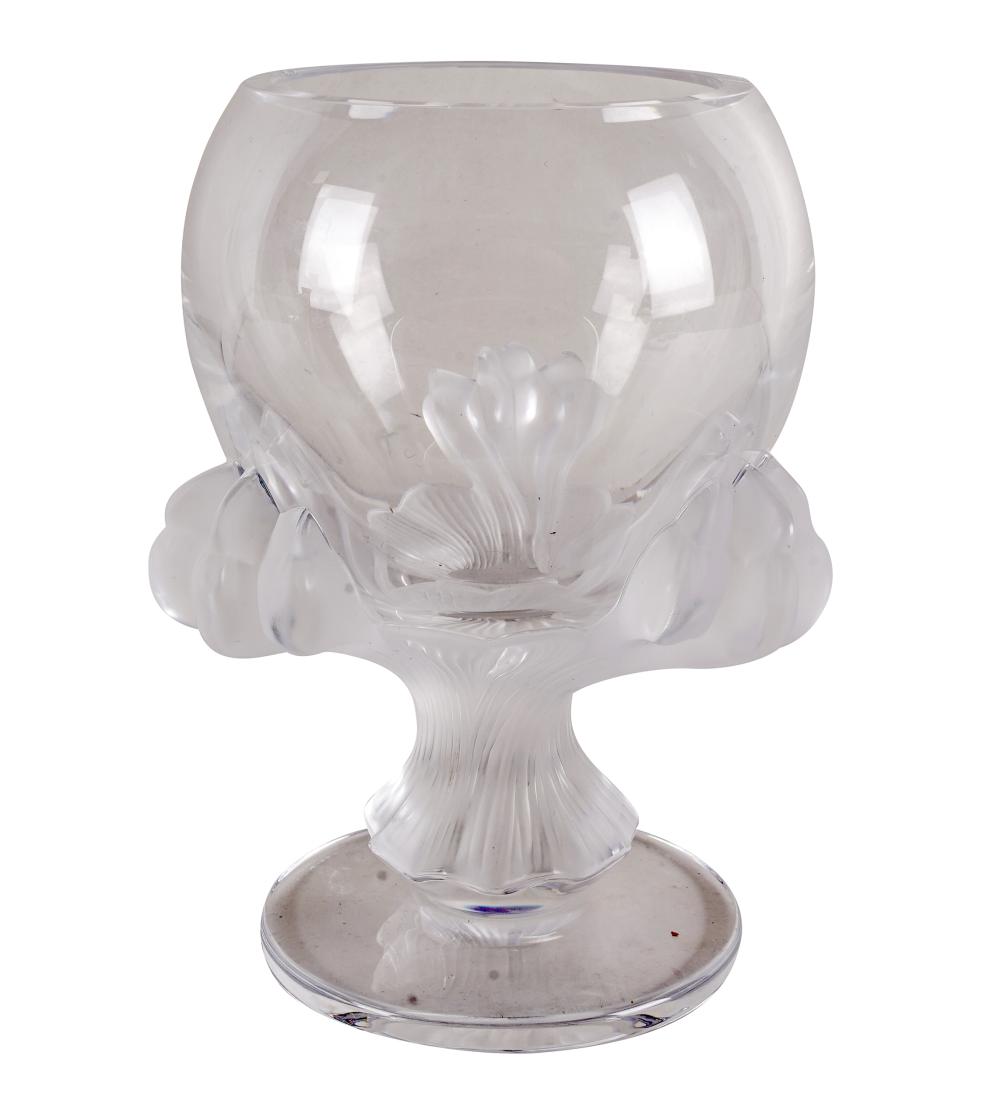 Appraisal: LALIQUE 'BAGHEERA' FROSTED MOLDED GLASS VASEsigned Lalique France to underside