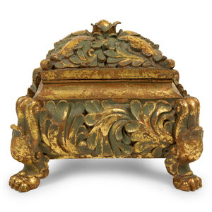 Appraisal: An Italian Rococo Style Painted and Parcel Gilt Box TH