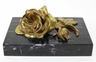 Appraisal: C French Gilt Bronze Model of a Rose FRANCE EARLY