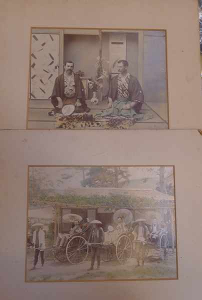 Appraisal: PAIR OF HAND COLOURED SILVER GELATIN PHOTOGRAPHS OF TWO GENTLEMAN'S