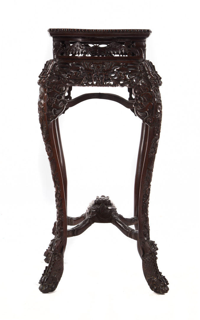 Appraisal: Chinese carved hardwood plant stand first quarter- th century with