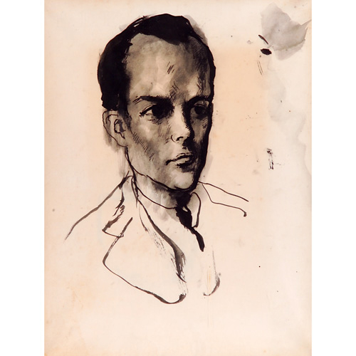 Appraisal: Pavel Tchelitchew Russian - portrait of Monroe Wheeler ca ink