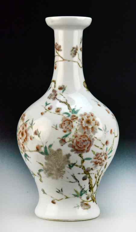 Appraisal: Chinese Famille Rose Porcelain VaseFinely painted to depict lotus blossoms