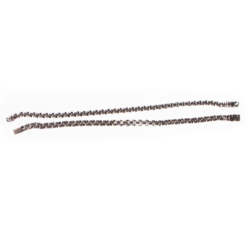 Appraisal: Two David Yurman John Hardy sterling silver bracelets lengths and