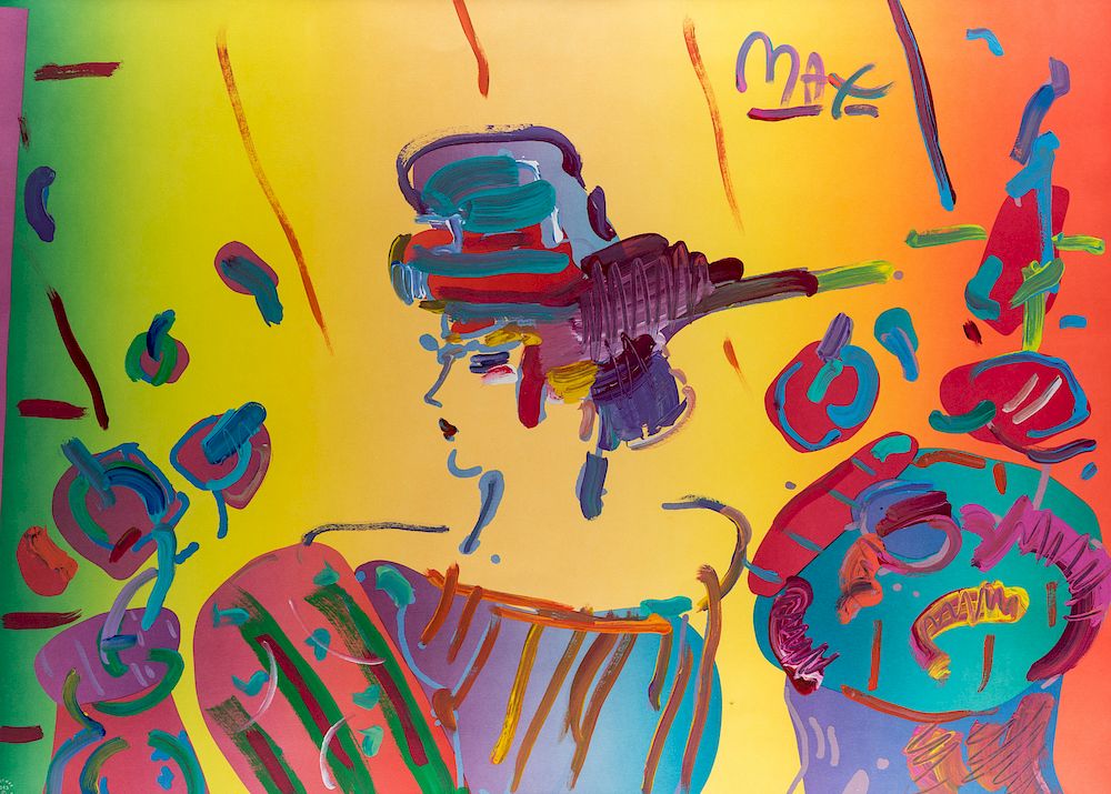 Appraisal: PETER MAX AMERICAN B PETER MAX AMERICAN B Motion acrylic