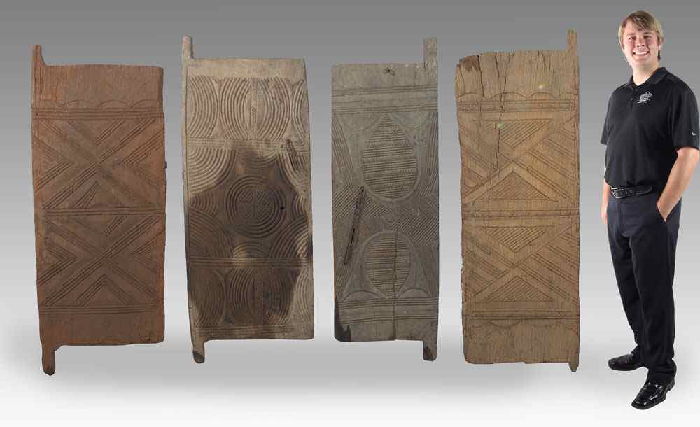 Appraisal: CARVED AFRICAN LOT OF LARGE DOOR PANELS LBS '' x