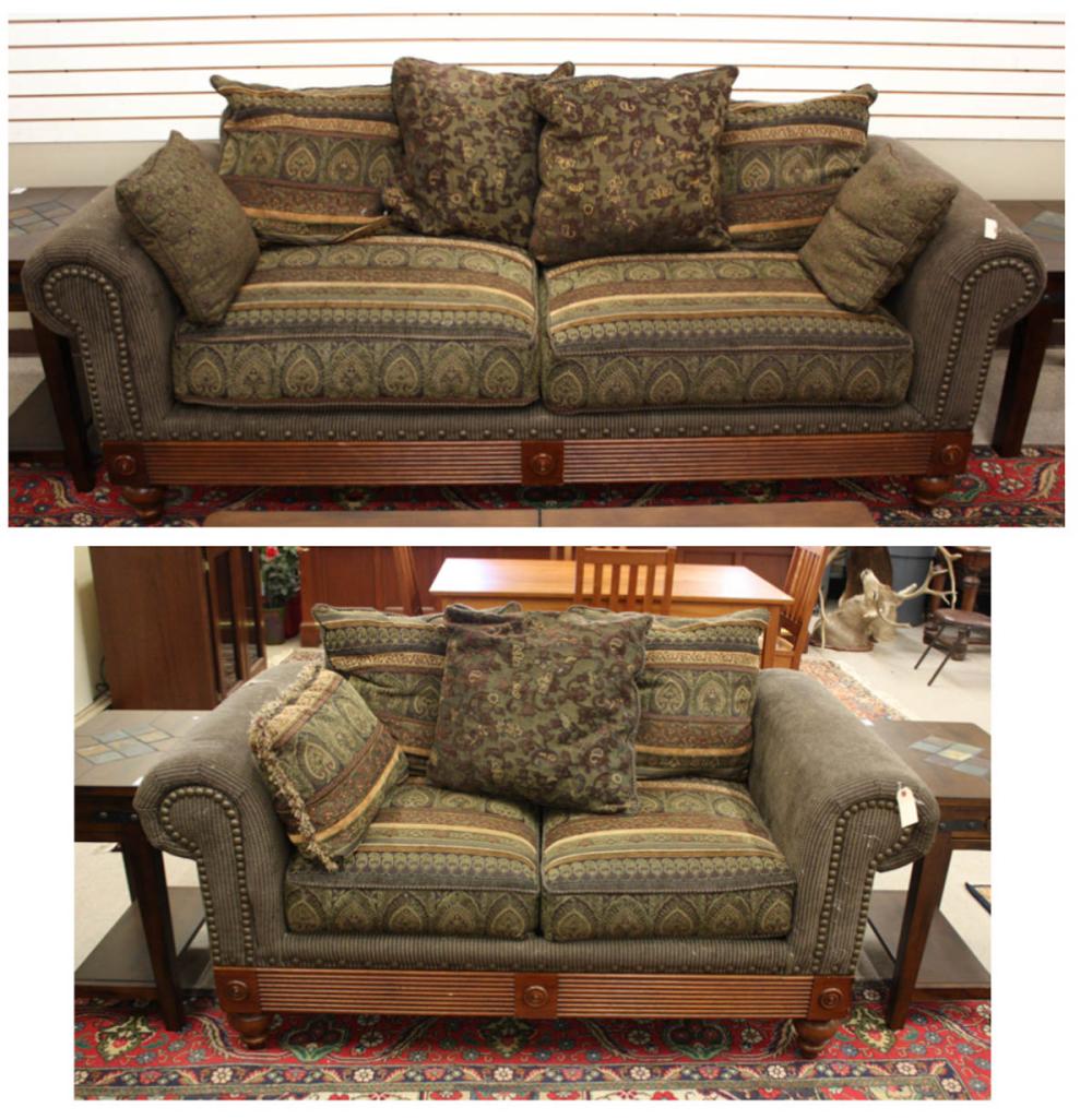 Appraisal: TRADITIONAL STYLE SOFA AND LOVESEAT SET American made recent production