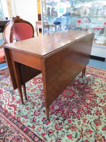 Appraisal: Walnut Dropleaf Table beautiful wide boards inlaid legs x open