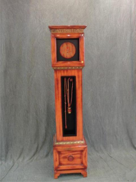 Appraisal: JAMES MONT Grandfather Clock with Asian Dial Lower Drawer Polychrome