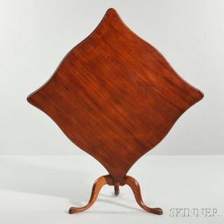 Appraisal: Mahogany Tilt-top Tea Table attributed to Joseph Short Newburyport Massachusetts