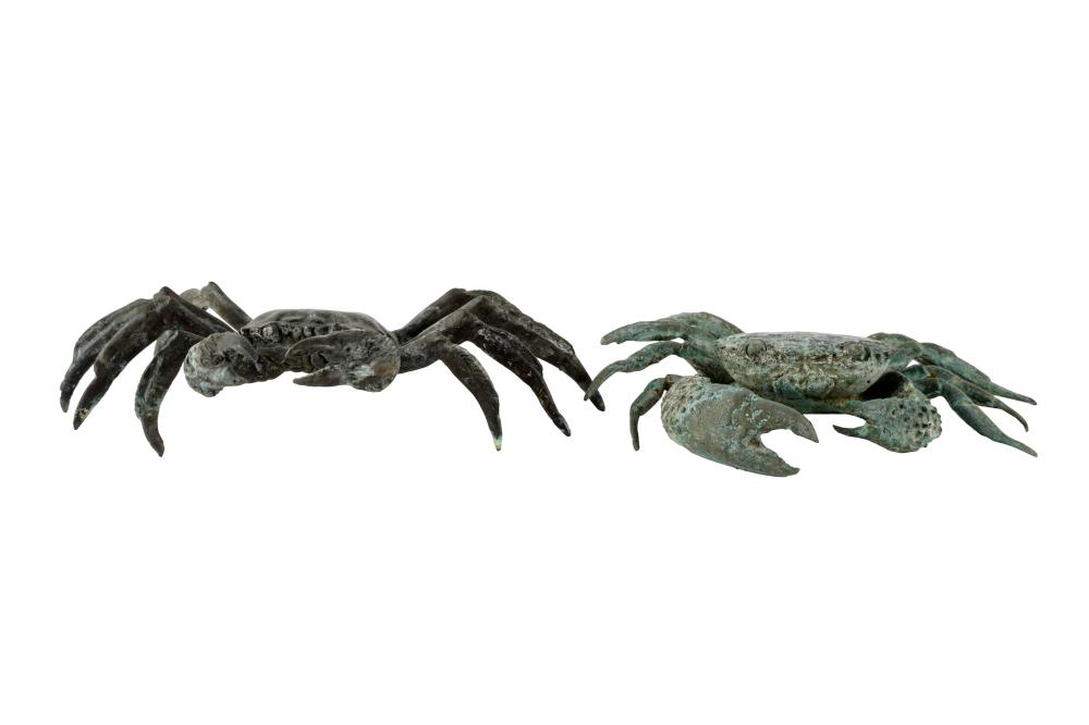 Appraisal: TWO BRONZE CRAB FIGURESone stamped illegibly inches wide the other