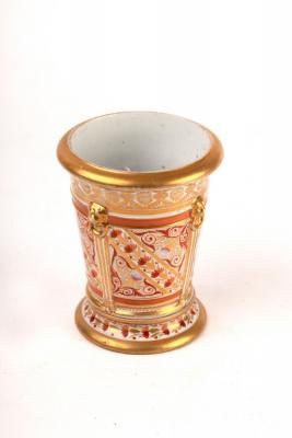 Appraisal: An English porcelain cache pot and stand circa painted and