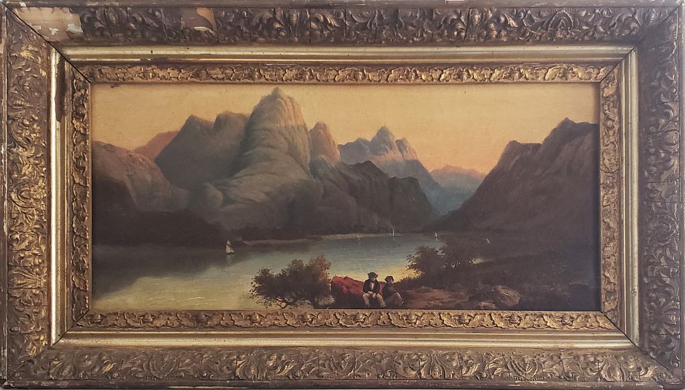 Appraisal: Lake Como Italy Oil on Canvas th Century Lake Como