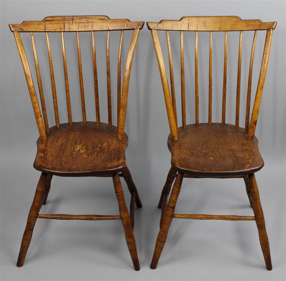 Appraisal: PAIR AMERICAN FANBACK WINDSOR CHAIRS h w d in