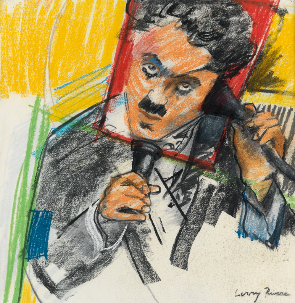 Appraisal: LARRY RIVERS Charlie Chaplin Color pastels on heavy wove paper