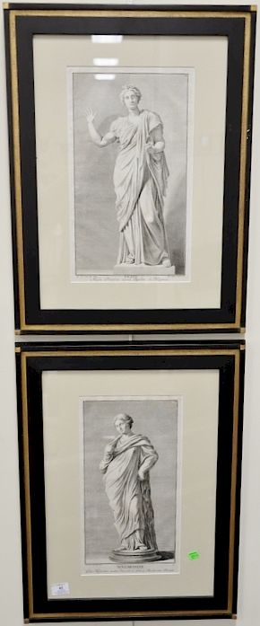 Appraisal: Set of five framed engravings of classical figures Mnemosine Erato