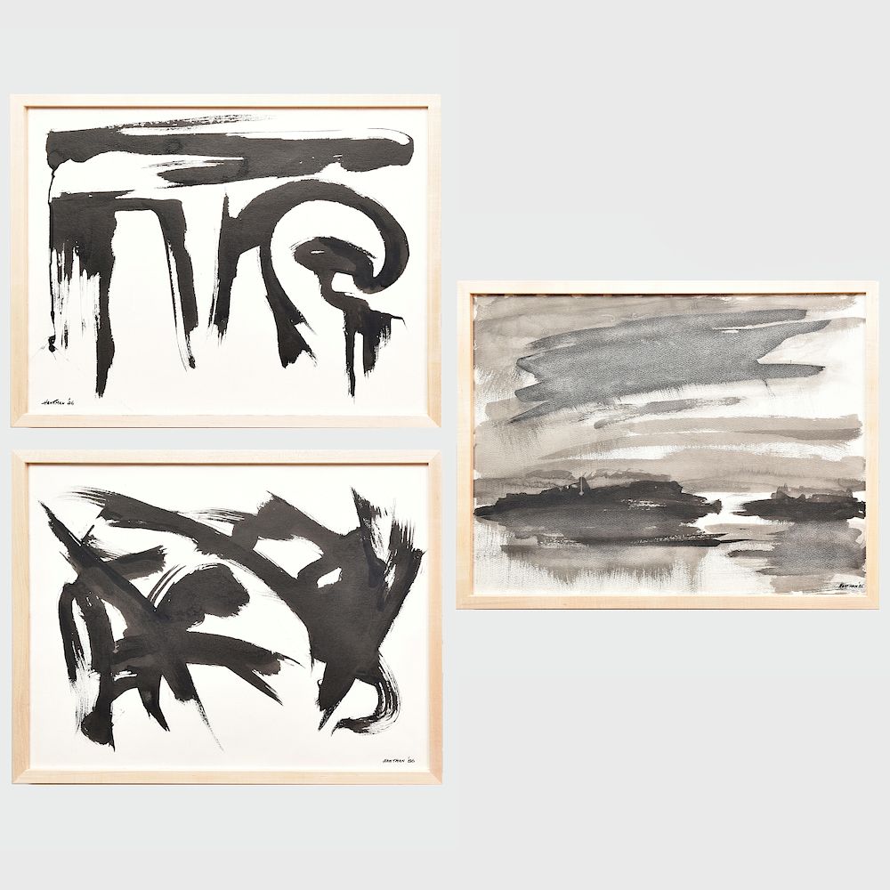 Appraisal: Murray Hantman - Untitled Untitled and Untitled Three ink on