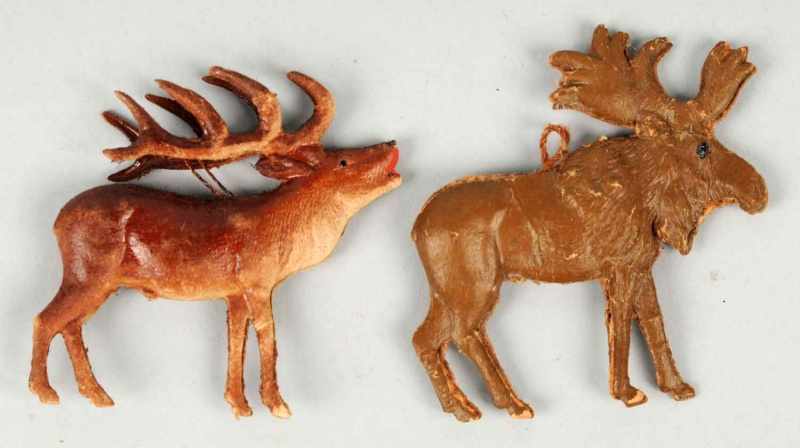 Appraisal: Lot of German Dresden Ornaments Description Includes one moose and