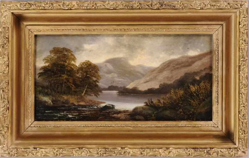 Appraisal: ROBERT SELDEN DUNCANSON - RIVER RUNNING Oil on artistboard signed