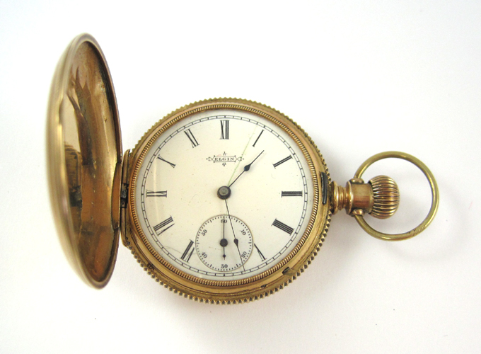 Appraisal: FOURTEEN KARAT GOLD HUNTER CASE POCKET WATCH Elgin National Watch