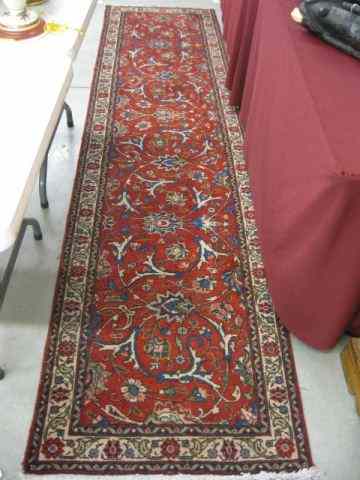 Appraisal: Mahal Persian Handmade Runner elegant flowering vine on red field