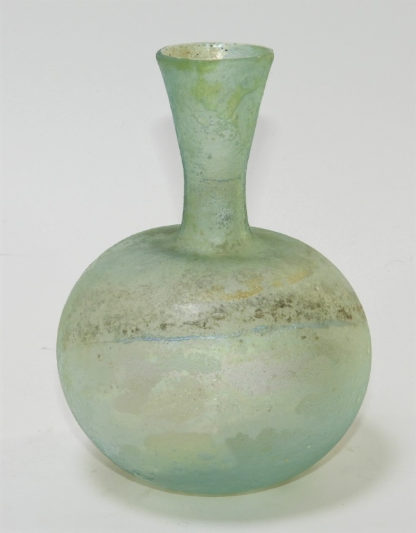 Appraisal: FINE ROMAN GLOBULAR IRIDESCENT GLASS BOTTLE Italy AD or earlierA