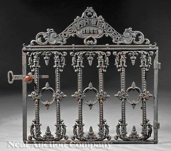 Appraisal: An Antique American Cast Iron Garden Gate cast on the