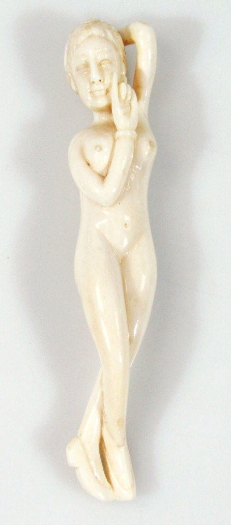 Appraisal: An early thC ivory erotic carving formed as a nude